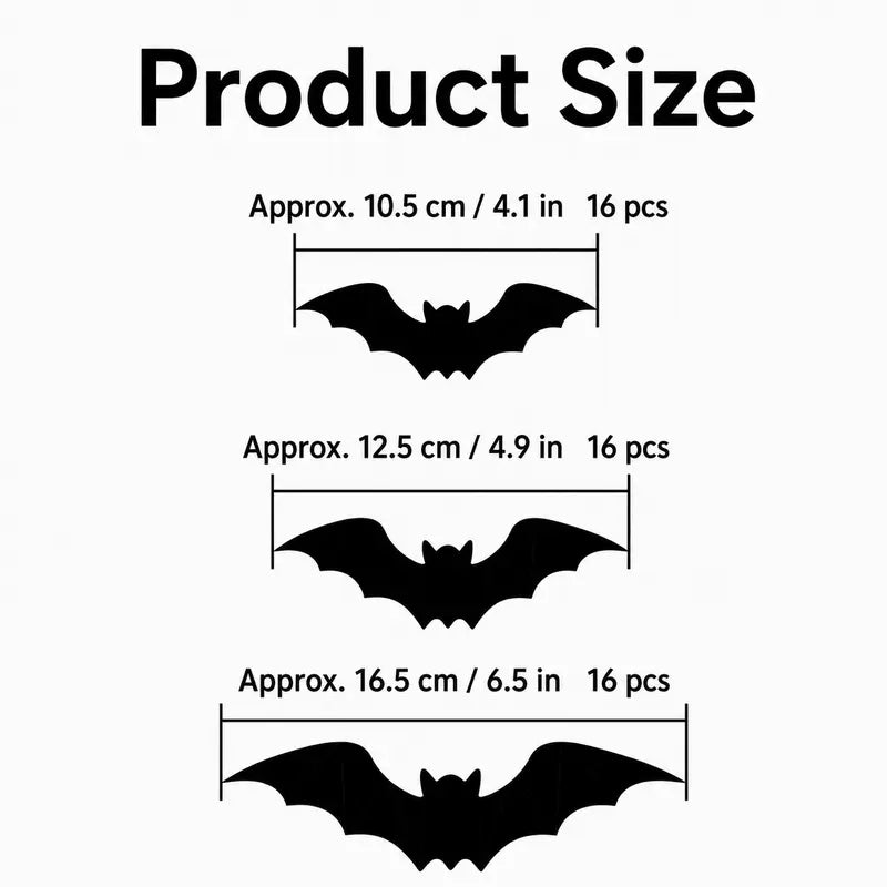 🦇Halloween LED Flying Bat Decorations - Glowing 3D Bat Wall Decor for Porch,Window, Door, Garage &Party Backdrop